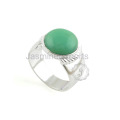 Wholesale Handmade Chrysoprase Chalcedony Gold Plated Silver Ring